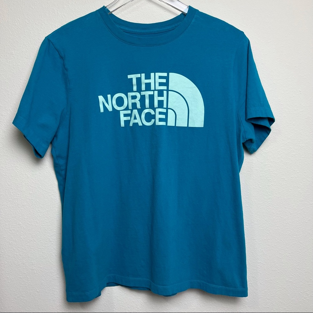 The North Face T-Shirt size Womens L Turquoise color